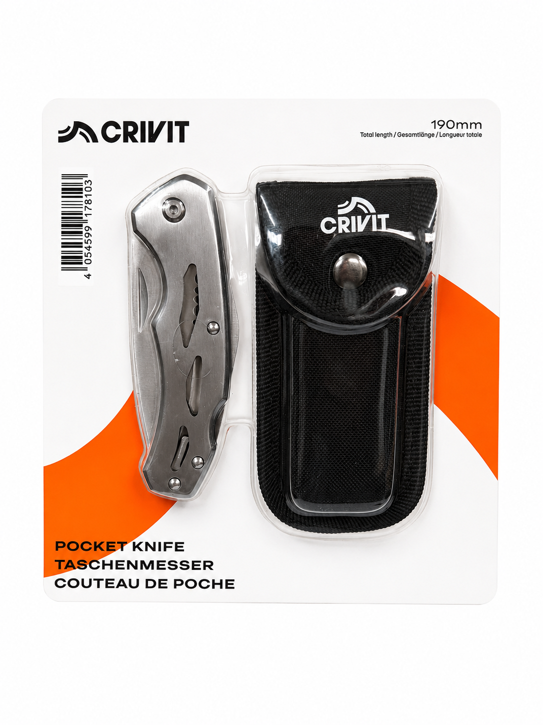 CRIVIT Taschenmesser mit Gürteltasche Klappmesser Edelstahl Modell Auswahl