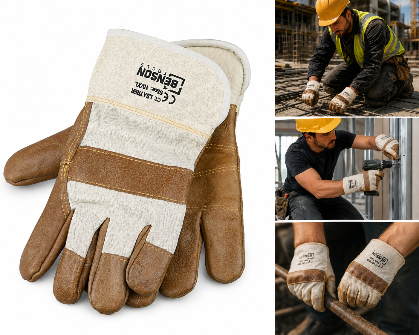 bauarbeiter handschuhe Rigger Arbeitshandschuhe Leder Größe 10 Schutzhandschuhe Bau Garten