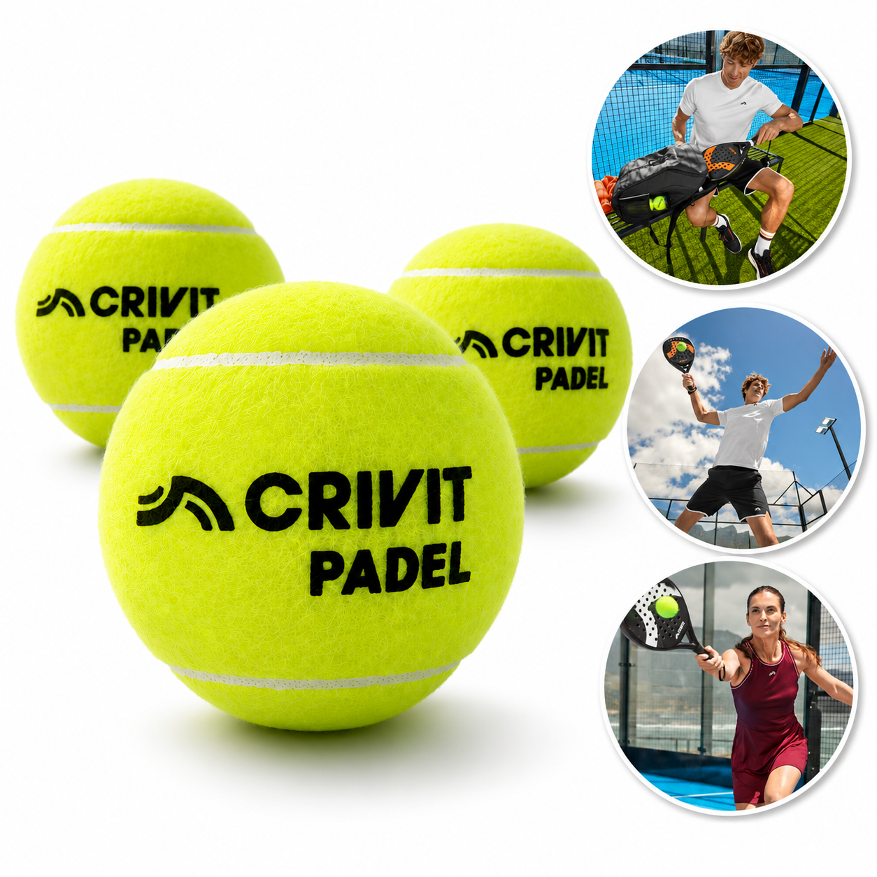 CRIVIT Padelbälle FIP Zertifiziert Padel Ball Turnierbälle Training