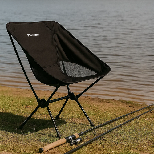 Klappbarer Campingstuhl mit Tragetasche – Leichter Angelstuhl Strandstuhl bis 120kg