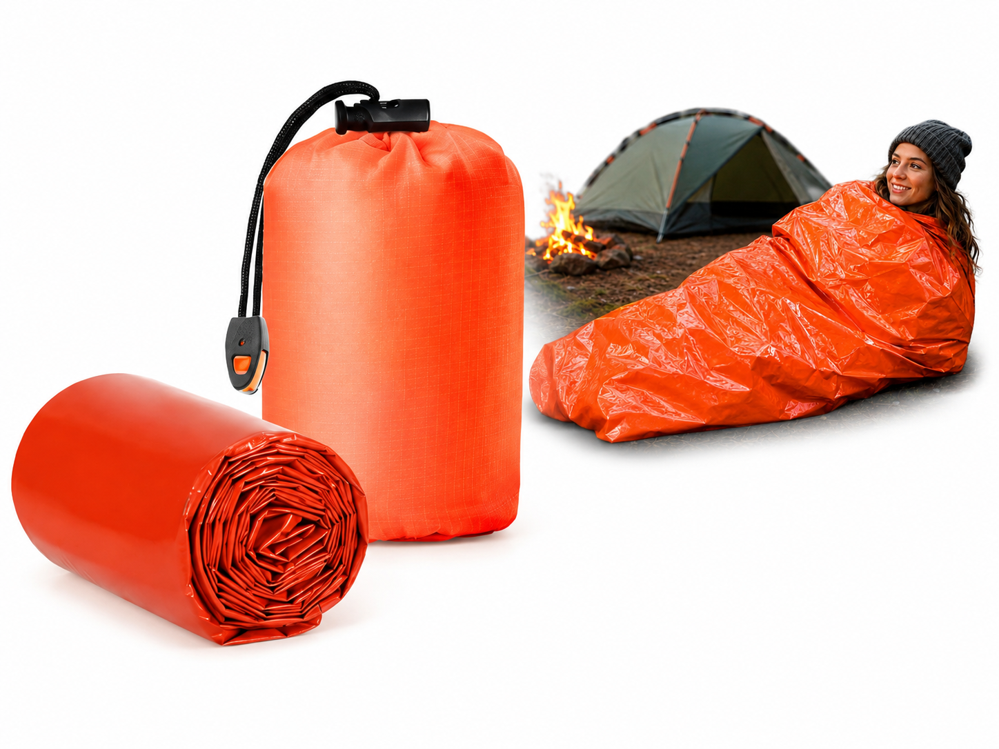 Notfall Schlafsack Biwaksack – Rettungsschlafsack wasserdicht für Outd