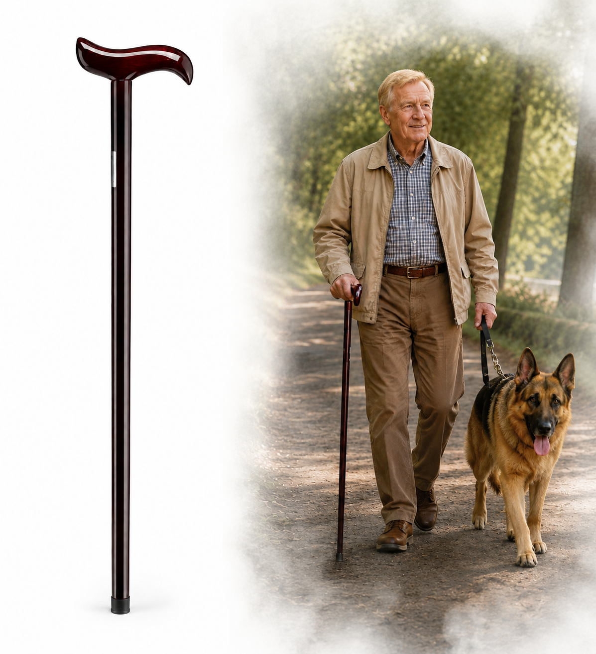 Holz Gehstock 88 cm Spazierstock Wanderstock Gehhilfe Stock für Erwachsene