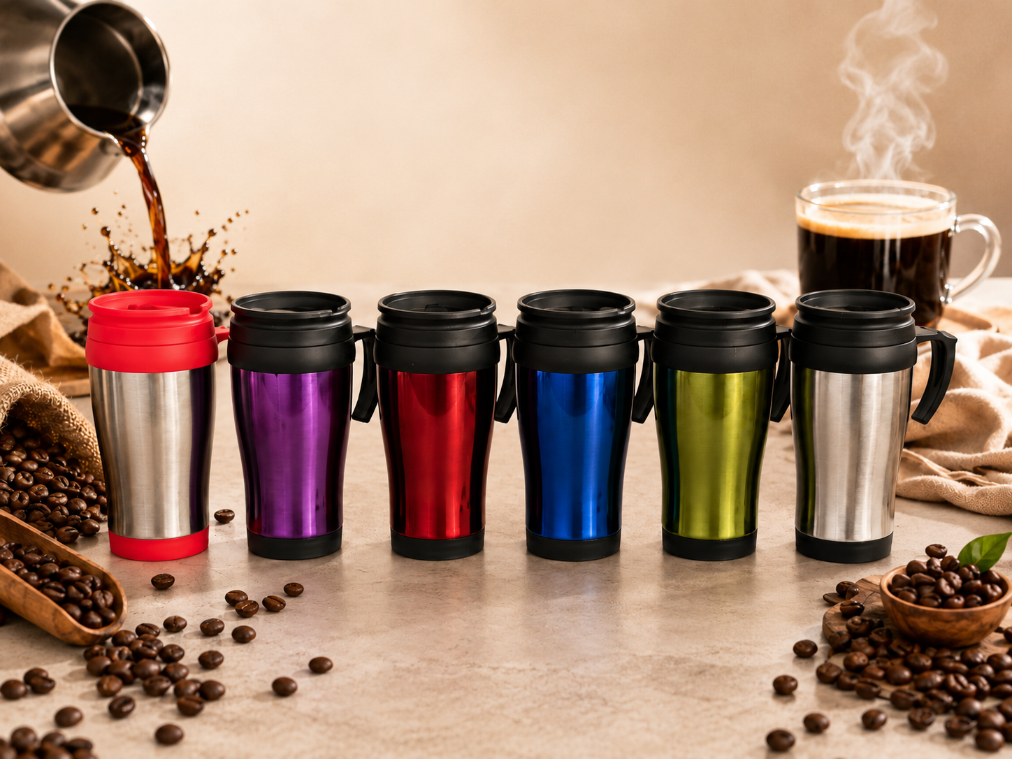 Thermobecher 400ml Kaffeebecher To Go Isolierbecher Edelstahl Reisebecher Auto