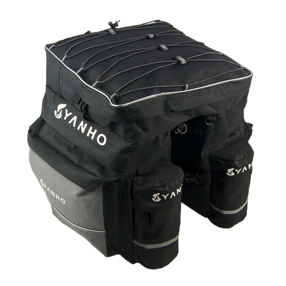 60L Fahrrad GepĂ€cktrĂ€gertasche â Wasserdicht, 3 HauptfĂ€cher, Reflektoren & RegenhĂŒlle