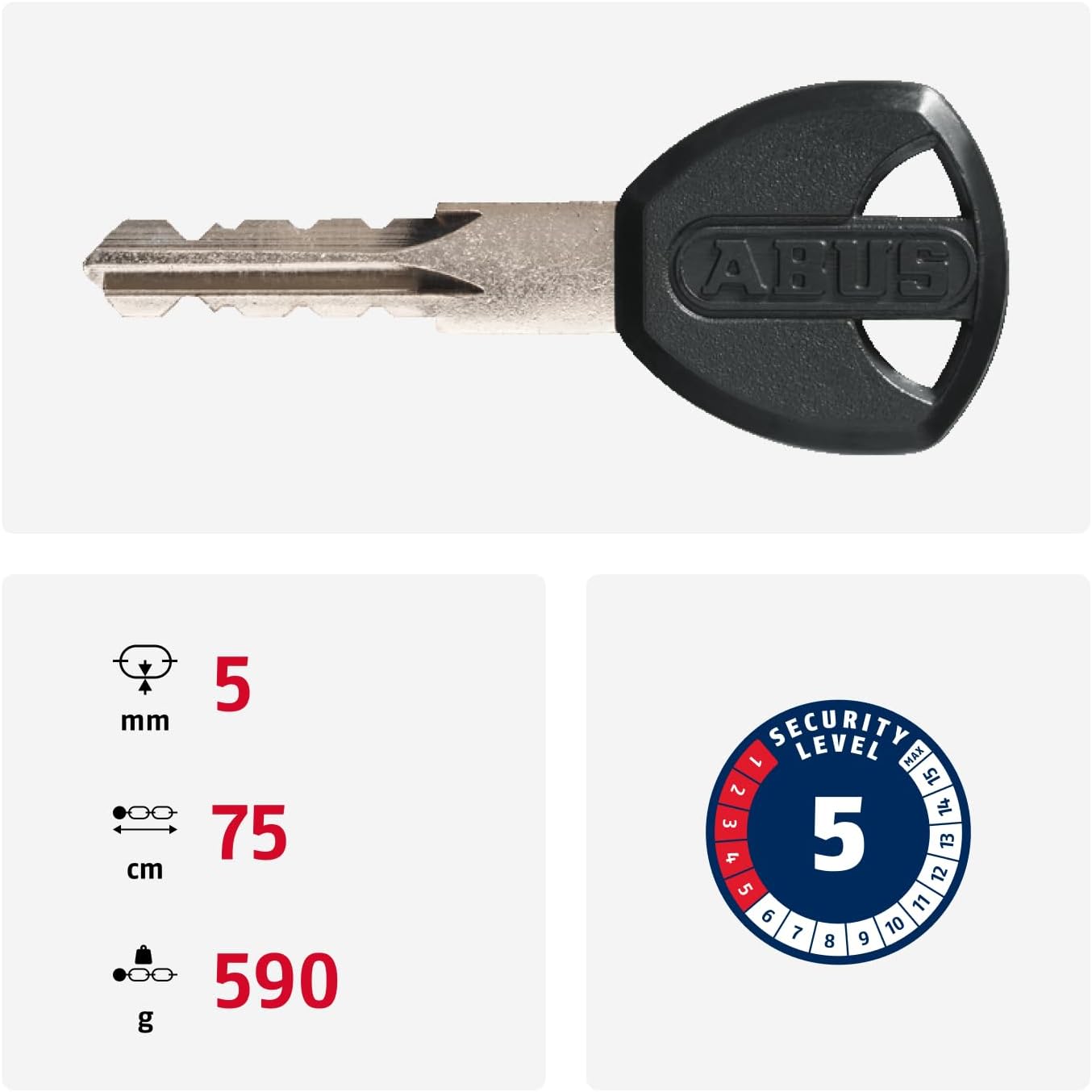 ABUS Fahrradschloss Kettenschloss aus Stahl – Sicherer Schutz für Fahrräder