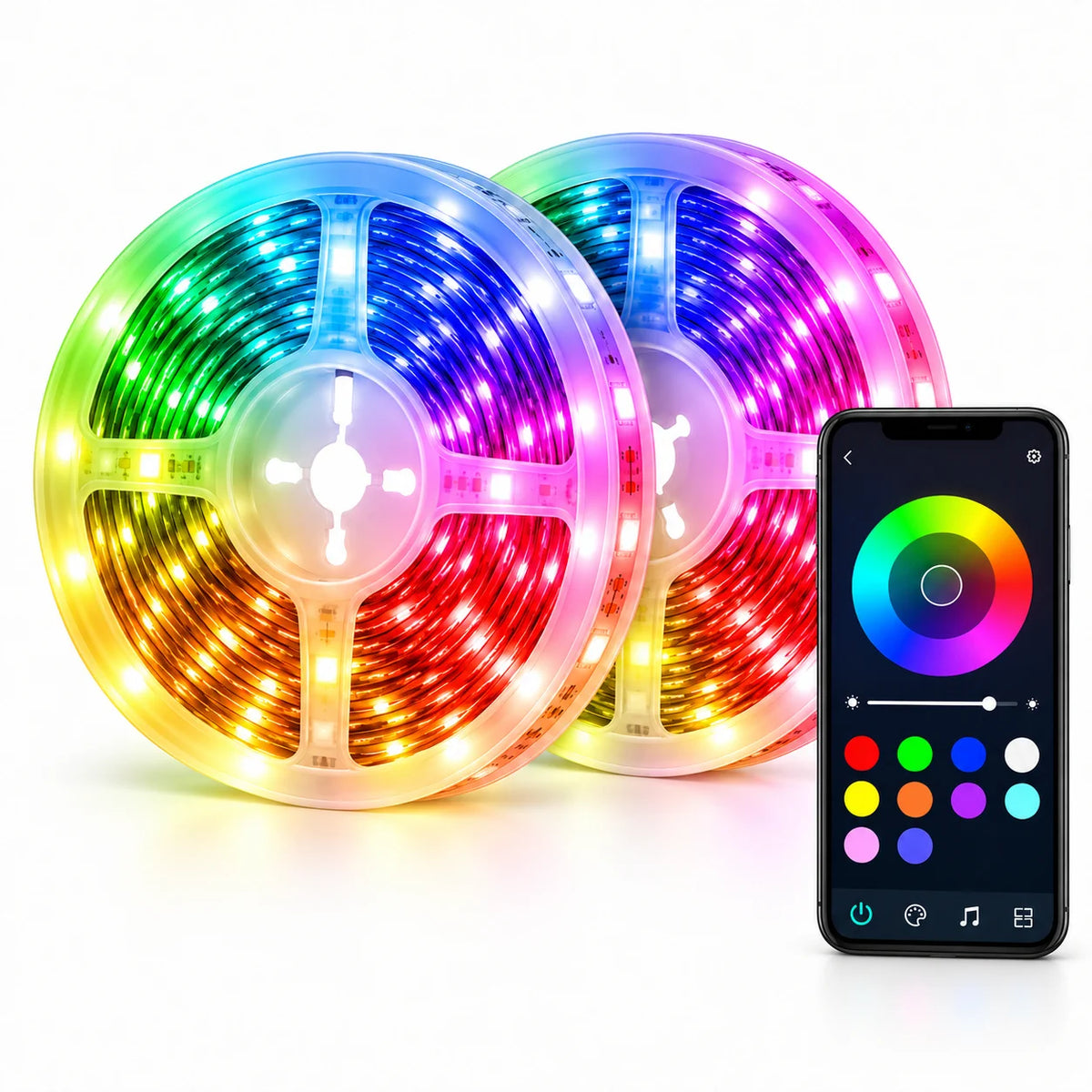 LED Strip 30 m RGB mit Bluetooth, App & Fernbedienung – Musik Sync LED Band für Schlafzimmer und Zuhause