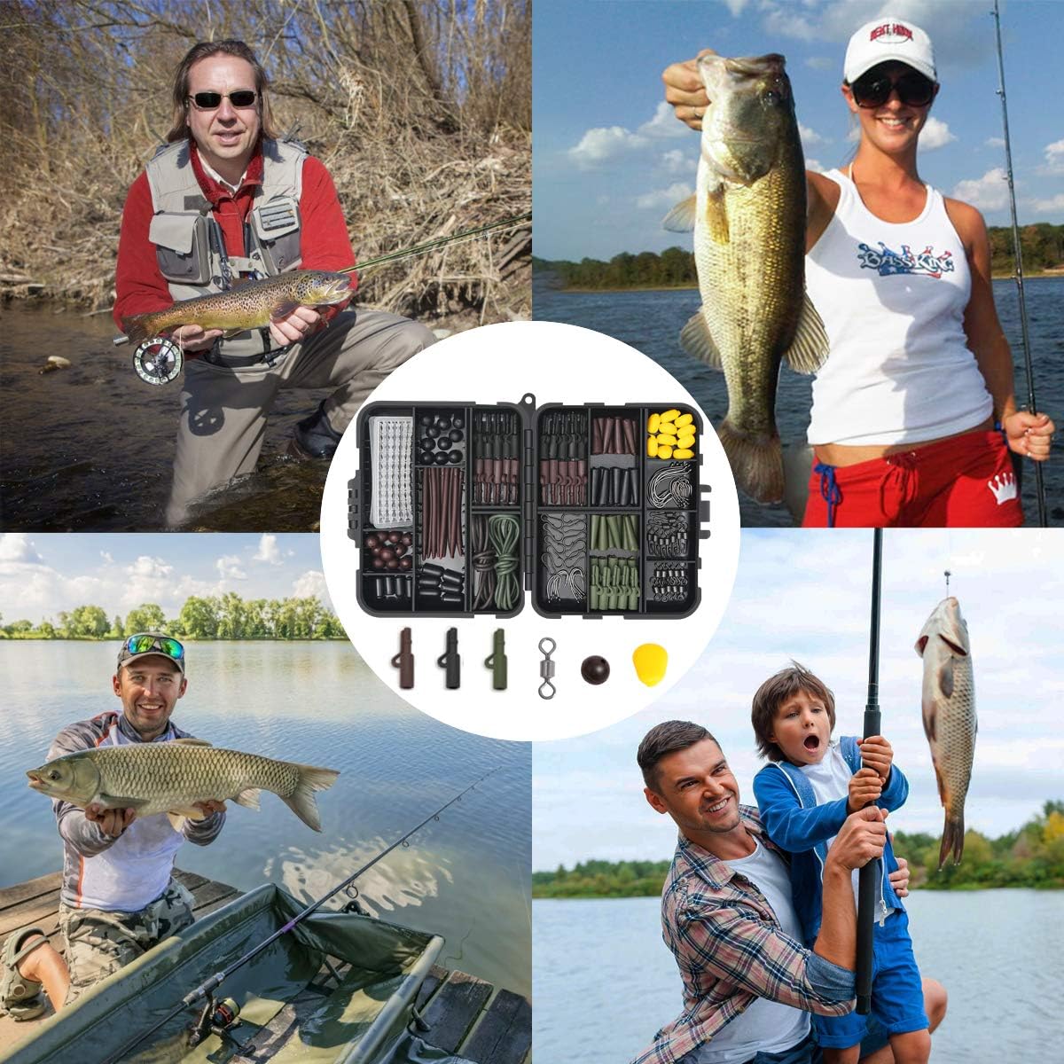 272-tlg Angelzubehör Set mit Box – Jig Haken, Sinker, Wirbel, Perlen & mehr
🎣🎣🎣