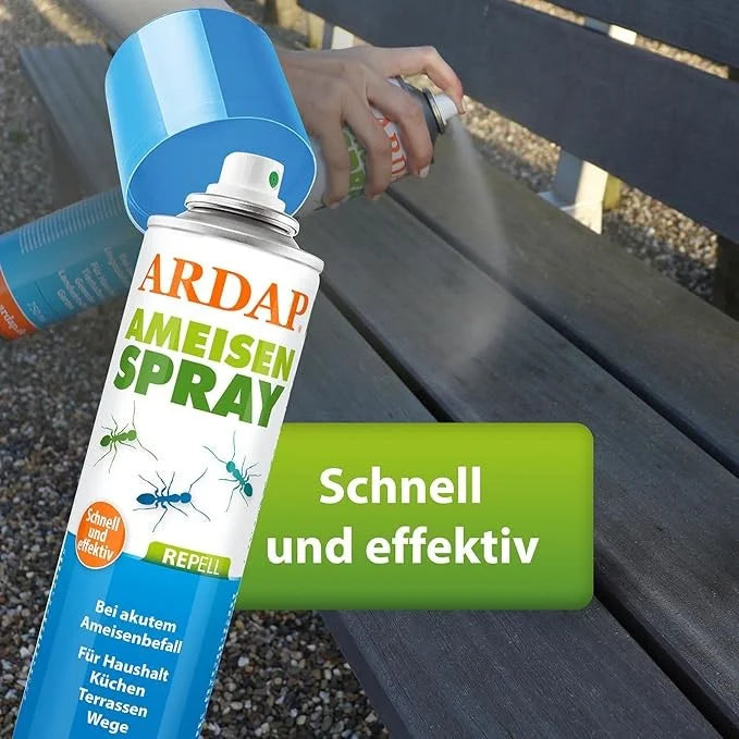 ARDAP Repell Ameisenspray 400 ml – Biozid zur Abwehr von Ameisen & Ungeziefer mit Pyrethrum und Geraniol