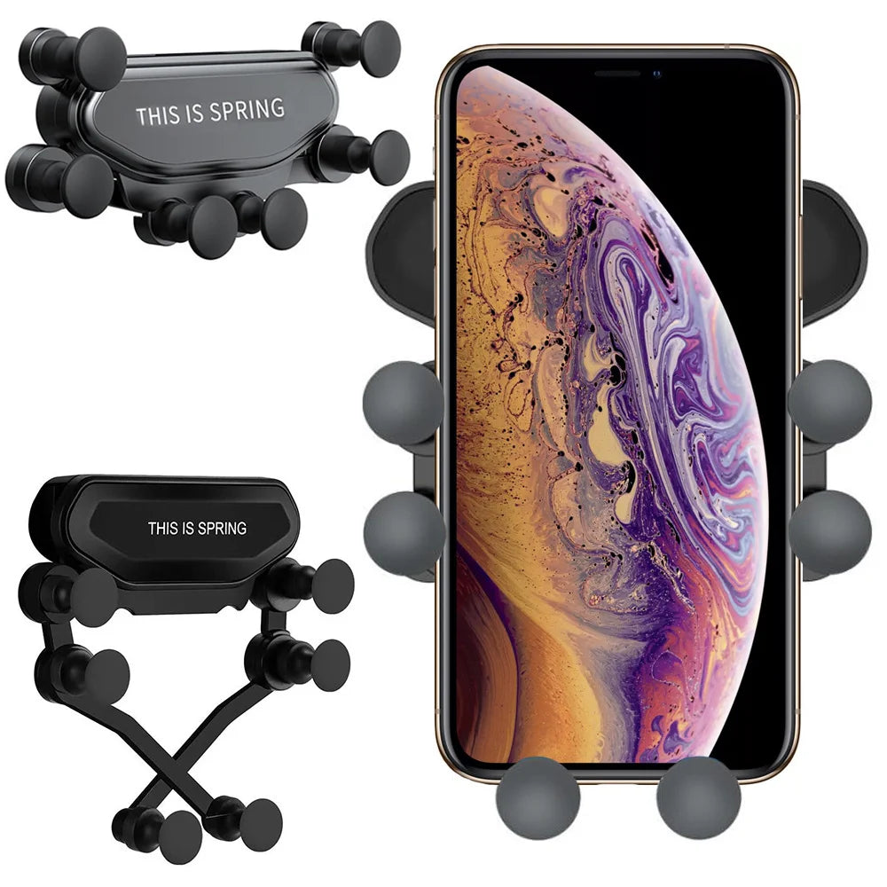 Gravity Car Mount Air Vent – Cell Phone Holder for Car 6-8.5 cm – Black