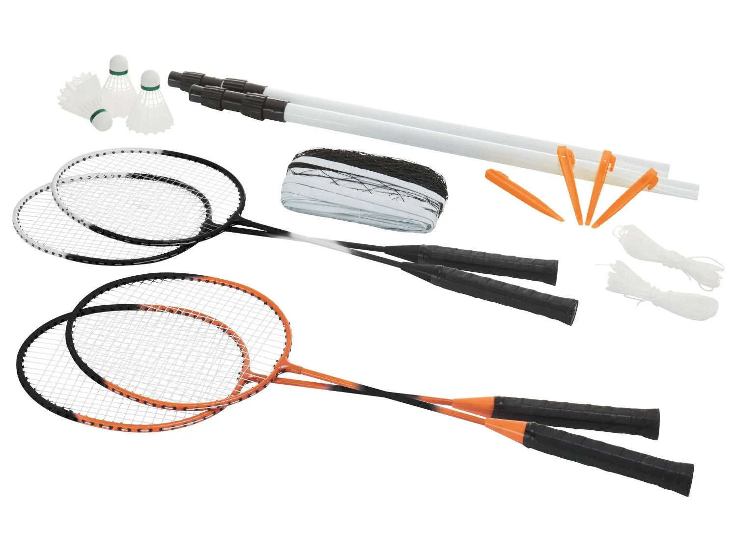 Badminton Set für 4 Personen inkl. Netz & Tasche – Outdoor Komplettset