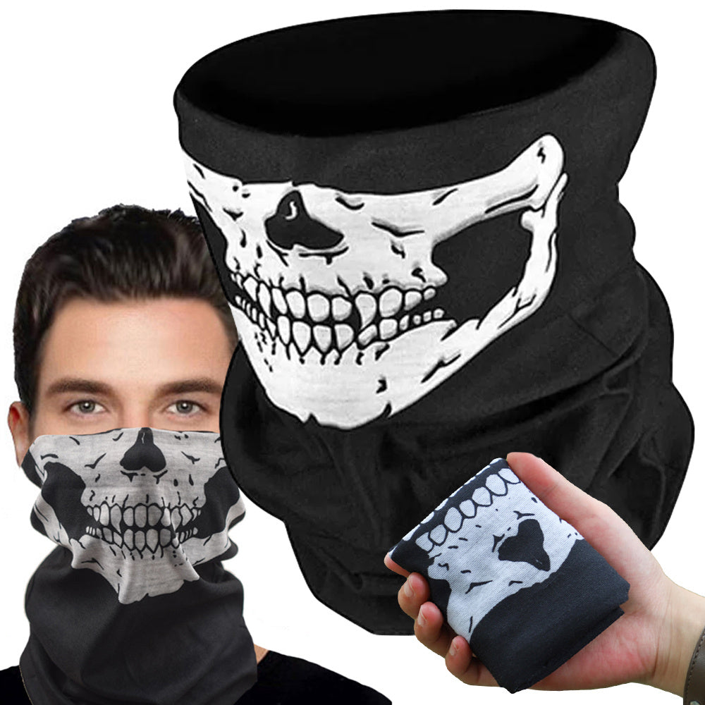 Multifunktionale Totenkopf Bandana – Sturmhaube, Gesichtstuch & Motorrad Maske