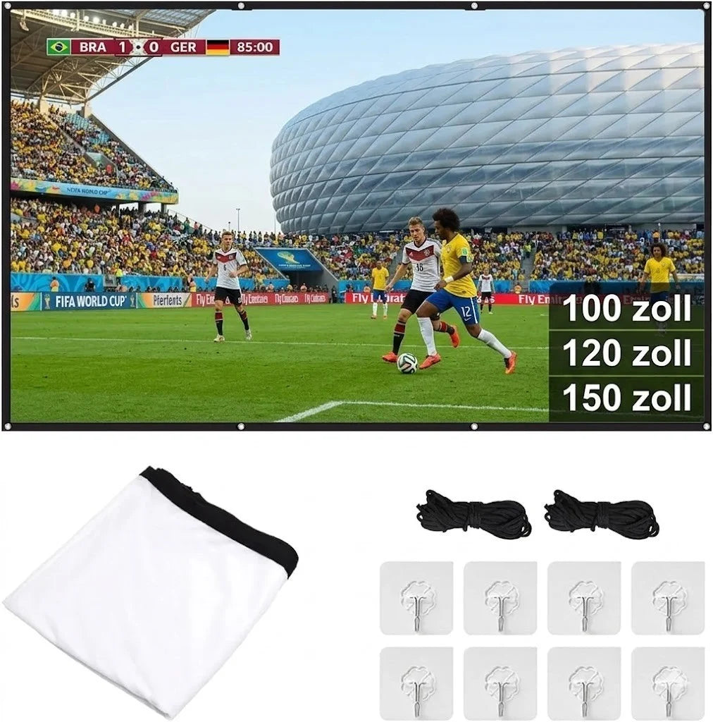 Beamer Leinwand 100 120 150 Zoll 16:9 HD Projektorleinwand Faltbar