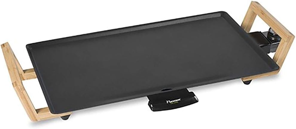 Bestron Elektrischer Tischgrill 2000W – Plancha & Teppanyaki 47x26 cm 4 Personen – Schwarz