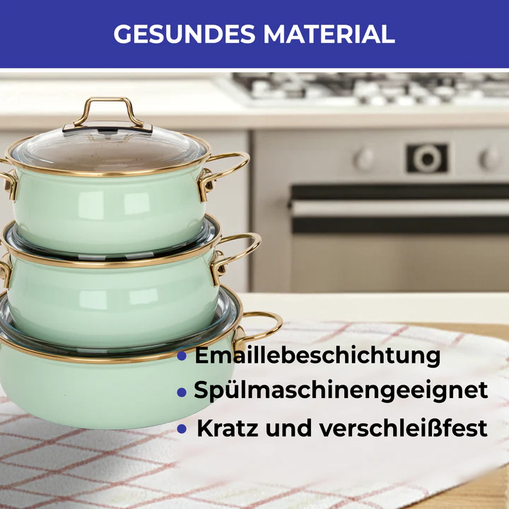 Red Shadow 7-piece cookware set, steel enamel GSW 190114