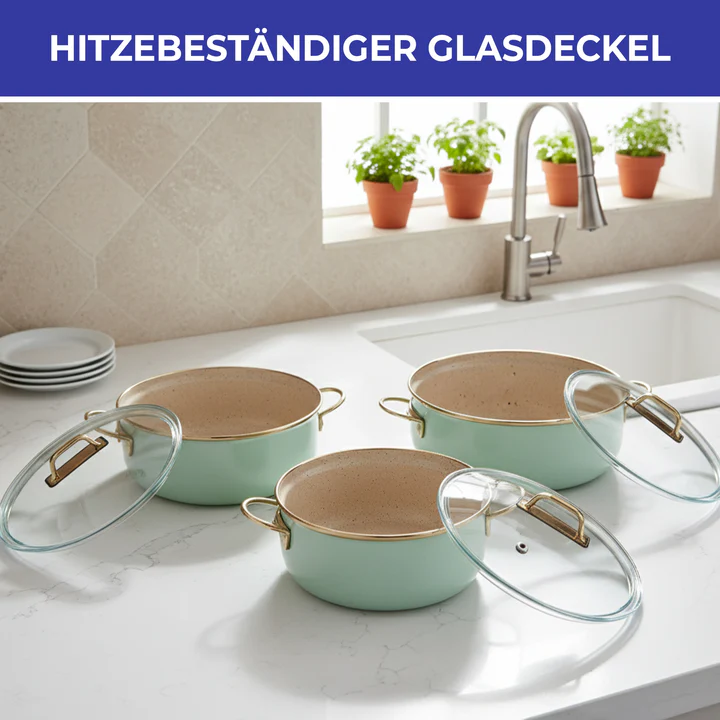 Red Shadow 7-piece cookware set, steel enamel GSW 190114