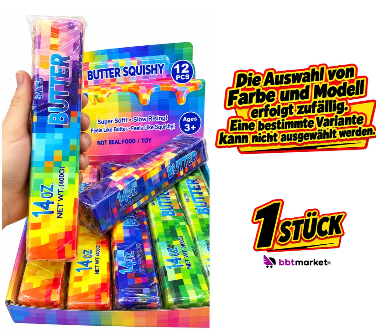 Butter Stick Squishy Rainbow Jumbo 14oz Fidget Toy Slow Rising Knautschspielzeug