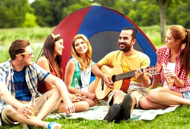 TRIZAND Campingzelt für bis zu 4 Personen – 190 × 190 × 123 cm mit Moskitonetz, Tragetasche und Regenschutz