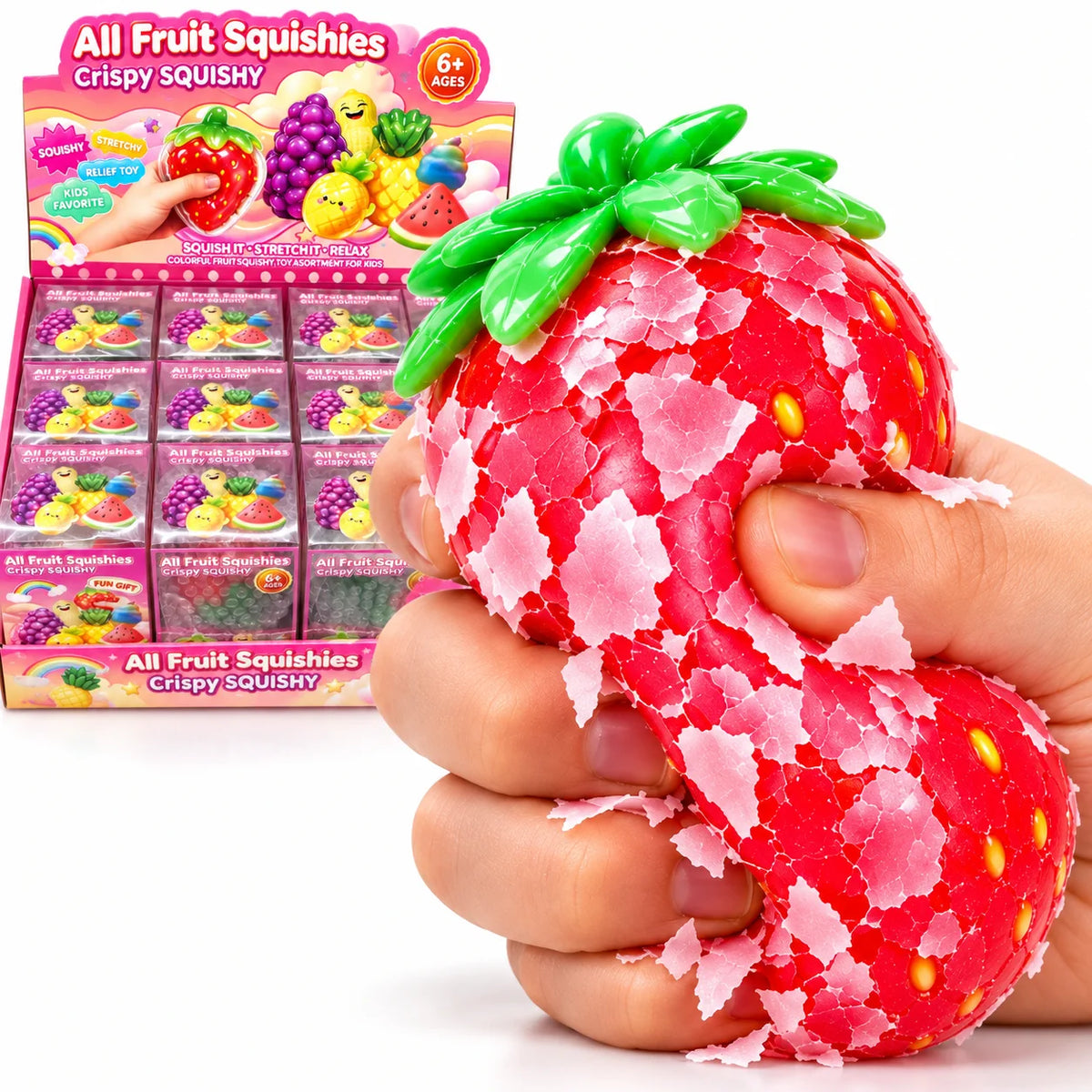 Crispy Fruity Squishy Knister Effekt Früchte Fidget Toy Knautschspielzeug