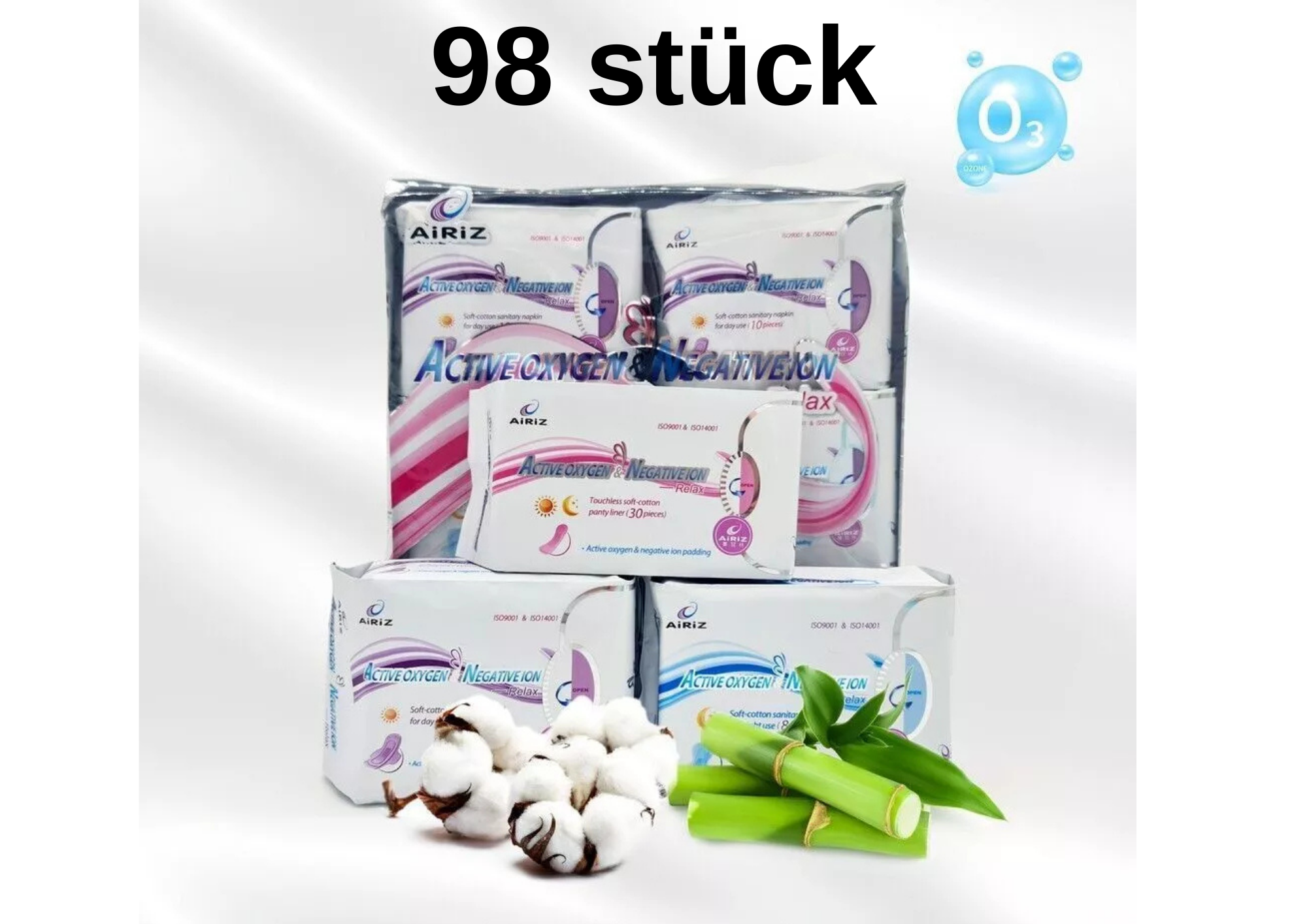 Sanitary pads from AiRiZ: Natural health with Tiens Airiz sanitary pads+ActiveO 98 pieces