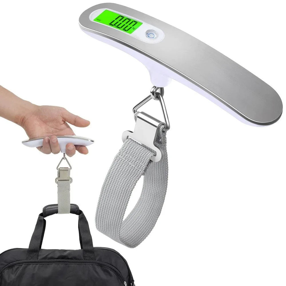 Digitale Gepäckwaage 50 kg – LCD Kofferwaage mit Hold- und Tara-Funktion für Reisen und Fluggepäck