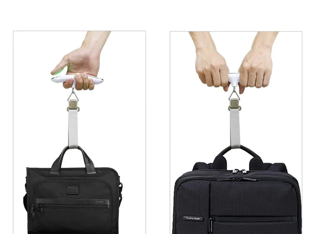 Digitale Gepäckwaage 50 kg – LCD Kofferwaage mit Hold- und Tara-Funktion für Reisen und Fluggepäck