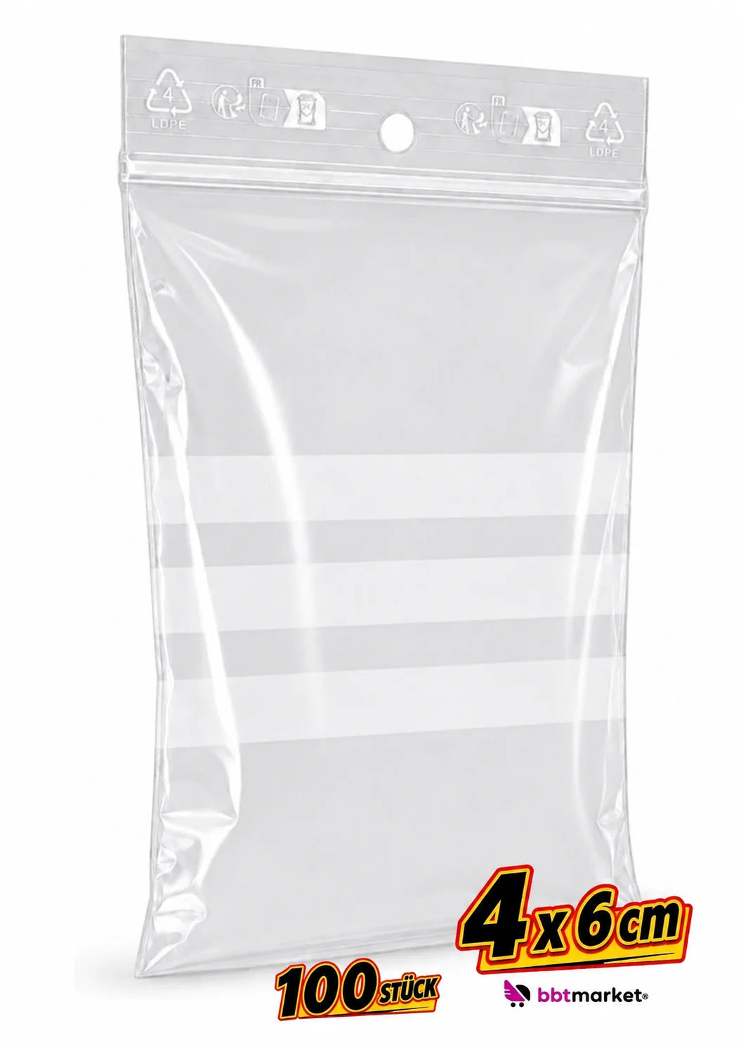 Druckverschlussbeutel ZIP Beutel Folienbeutel Transparent Wiederverschließbar Se
