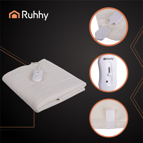 Elektrische Heizmatte 150×80 cm – Heizunterbett mit 3 Heizstufen und Fernbedienung