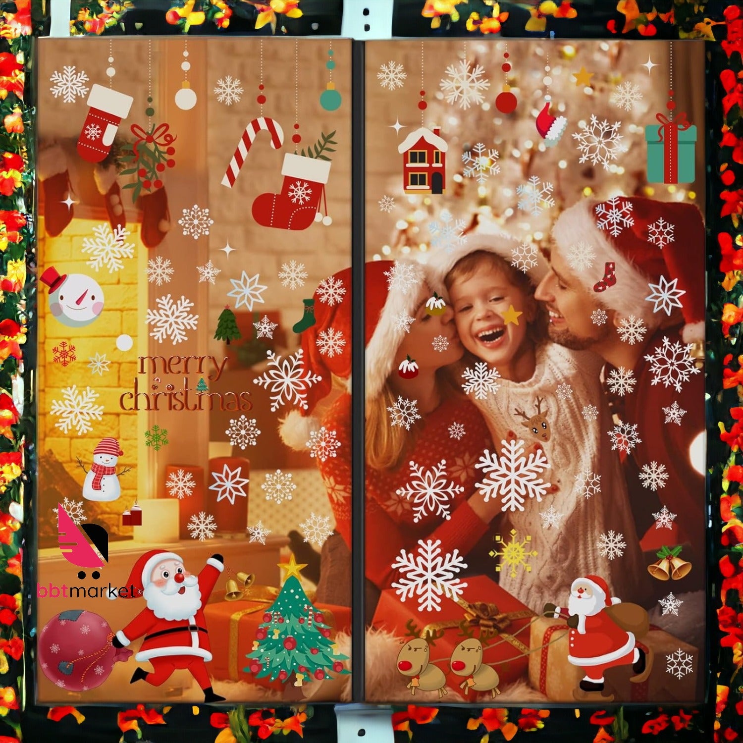 !!NEU!!117 stück Schneeflocken-Fensterdekoration Weihnachten Fenstersticker Deko