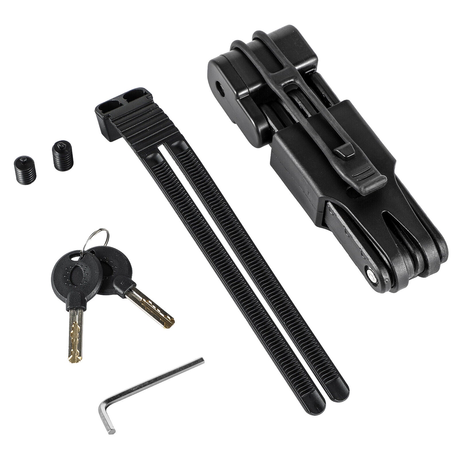 FISCHER Faltschloss mit Halterung Länge Fahrrad-Motorrad-Schloss 85 cm schwarz