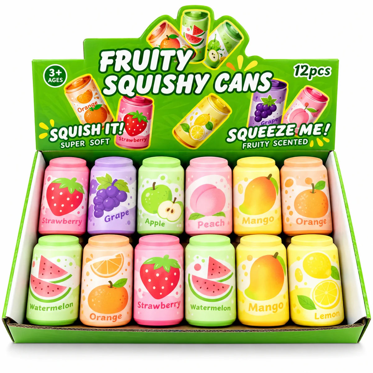 Fruity Squishy Dose Fidget Toy Früchte Knautschspielzeug Geschenk 1/3 Stück