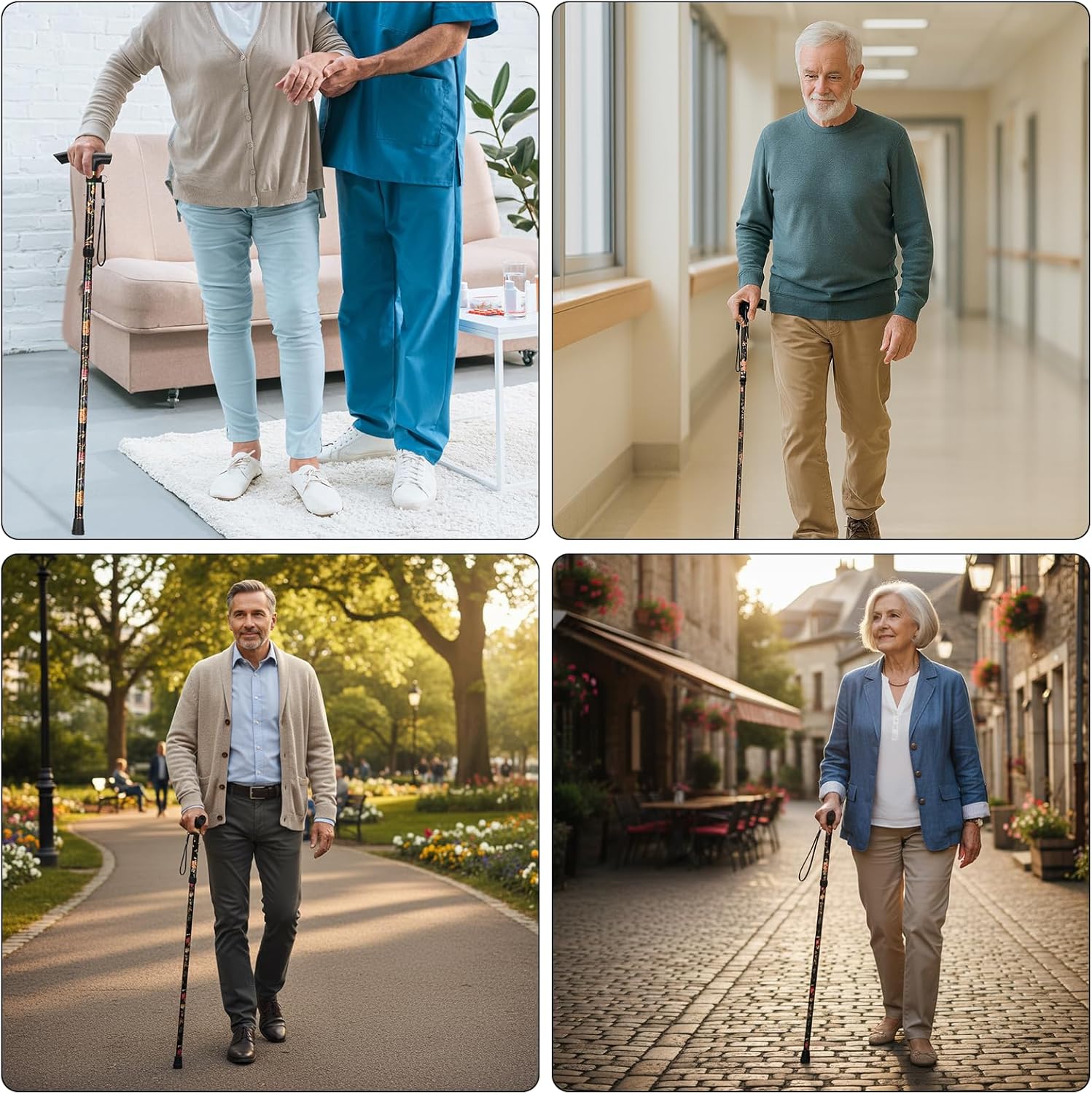 Gehstock klappbar höhenverstellbar Alu leicht faltbar Wanderstock