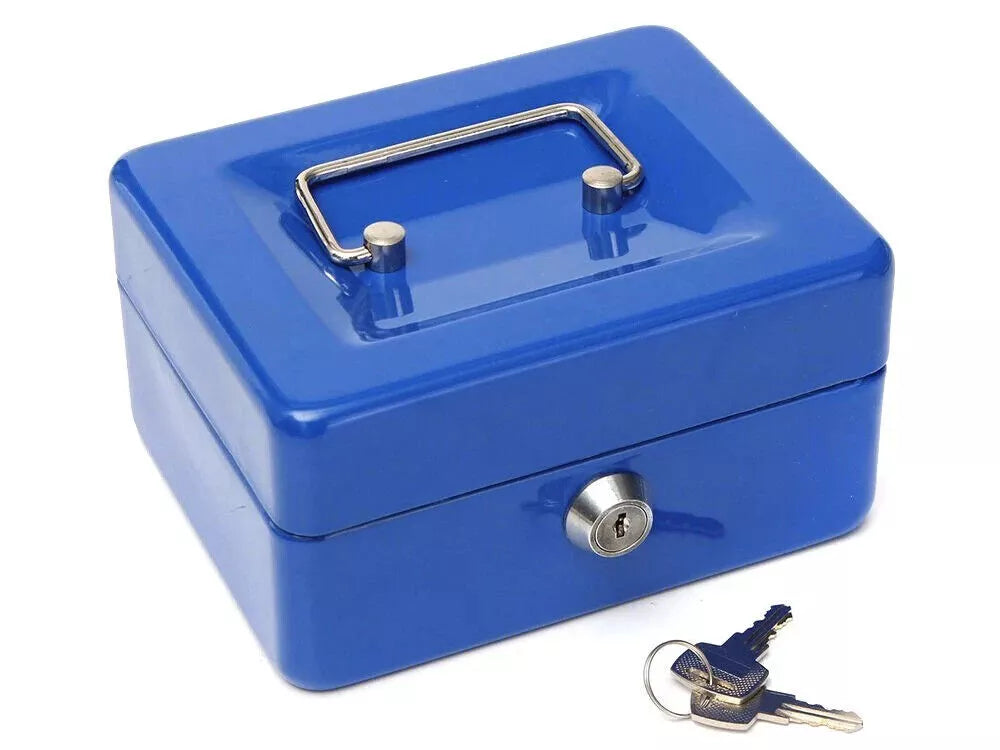 Geldkassette abschließbar (kompakt, 15 cm),2 Schlüssel, Hartgeldeinsatz,Spardose