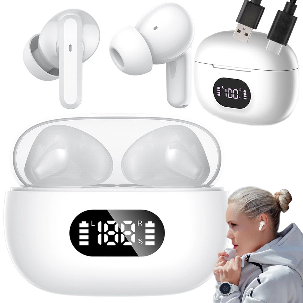 Bluetooth In Ear Kopfhörer TWS Kabellos mit LED Ladecase, Mikrofon und Touch Steuerung – Wireless Earbuds für Android, iOS und Windows