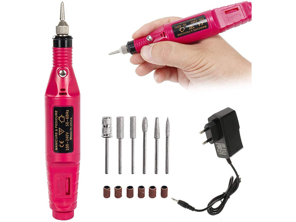 Nagelfräse Maniküre Pediküre Set elektrisch mit Aufsätzen für Nägel