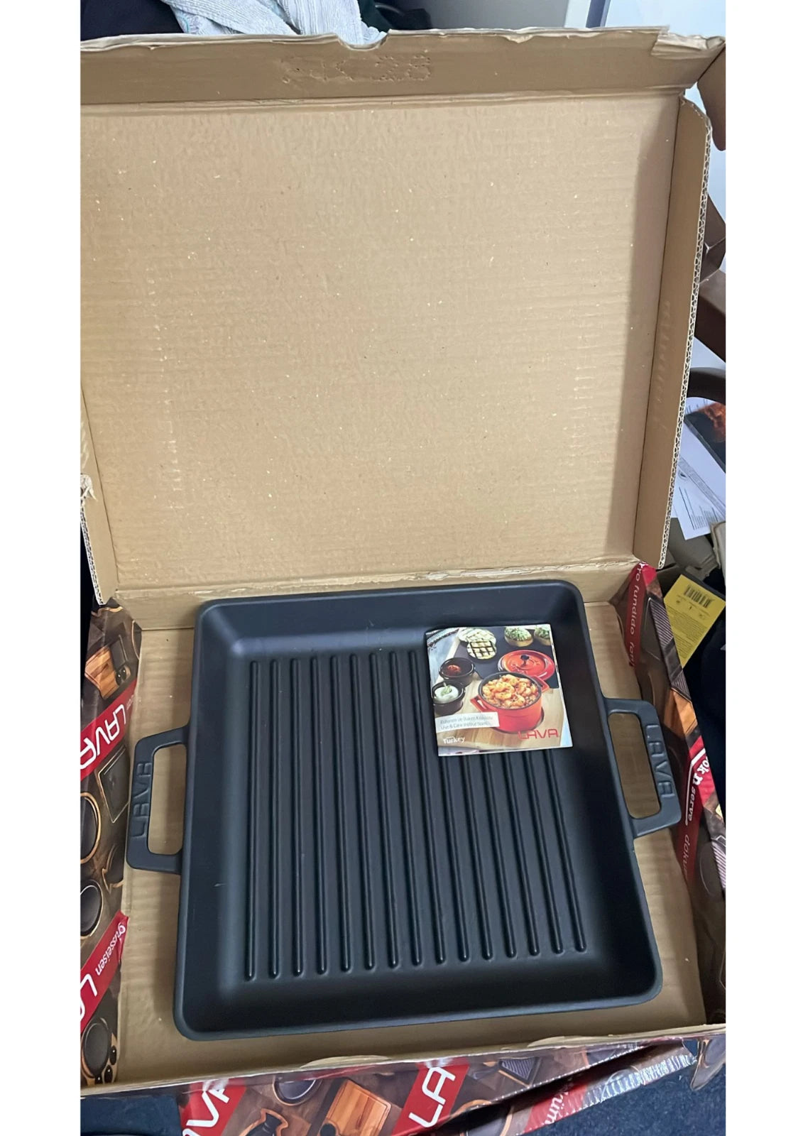 Gusseiserne Grillpfanne 26x26 cm – Quadratisch, Induktion & Ofen geeignet