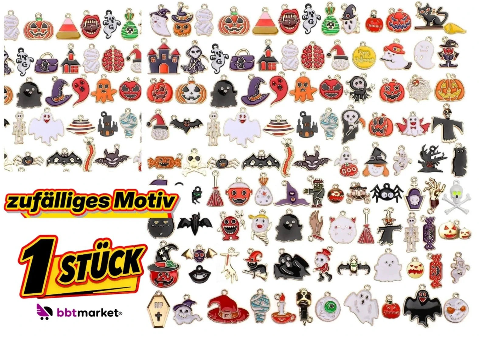 Halloween Charms Anhänger Gold Emaille Schmuckanhänger DIY Basteln Schmuck Deko