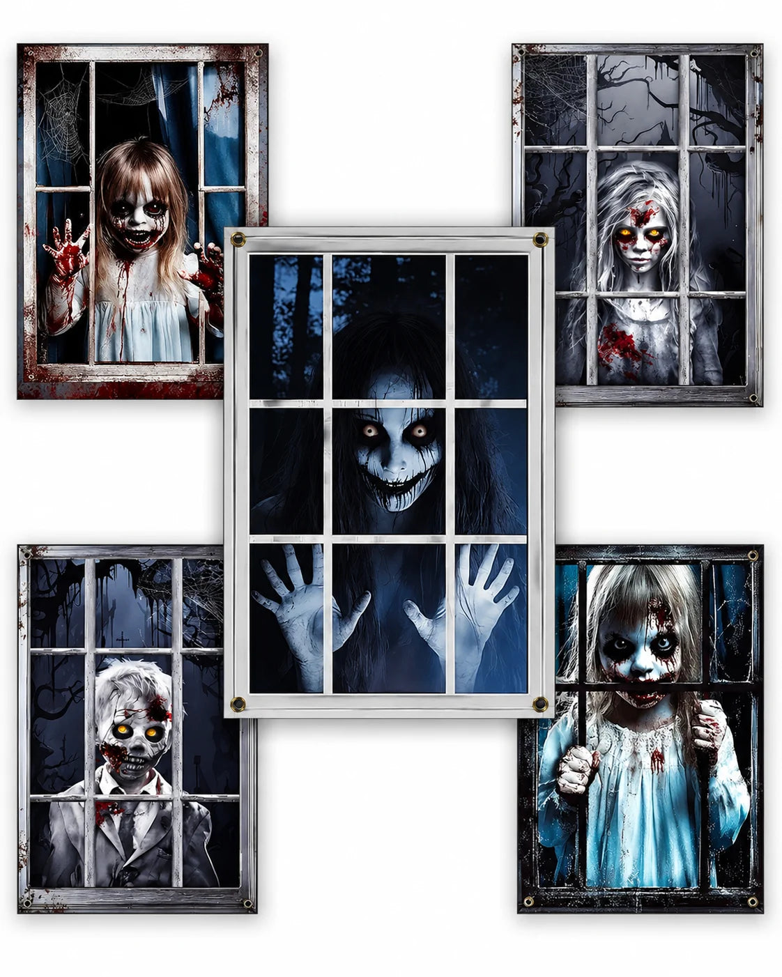 Halloween Fensterdeko 80x120cm Horror Fensterbild Gruseldeko Türdeko Party Deko
