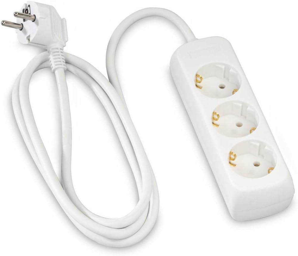 Hama Steckdosenleiste 3fach Mehrfachstecker Steckerleiste 1,4m Schuko 45° Weiß