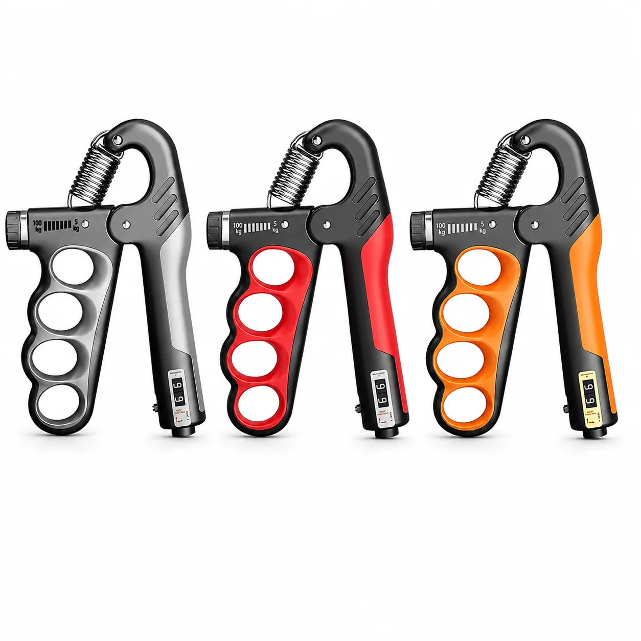 Handtrainer Griffkrafttrainer 5-100kg Einstellbar mit Zähler Unterarm Finger Fit