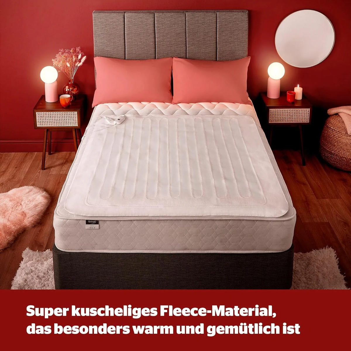 Heizdecke 150 x 80 cm – elektrisches Wärmeunterbett mit 3 Heizstufen, Abschaltautomatik & waschbarer Ausführung