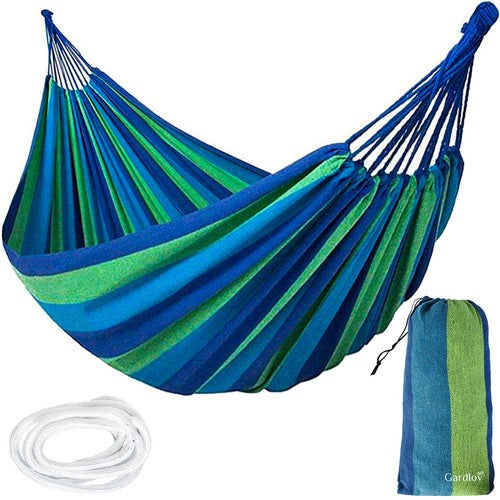 Hängematte 2 Personen 150 kg Baumwolle 240x150 cm – Garten Camping Out