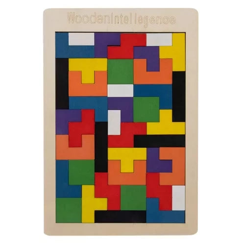 Holzpuzzle 3D mit 40 Teilen – Logik Lernspiel aus Holz für Kinder
