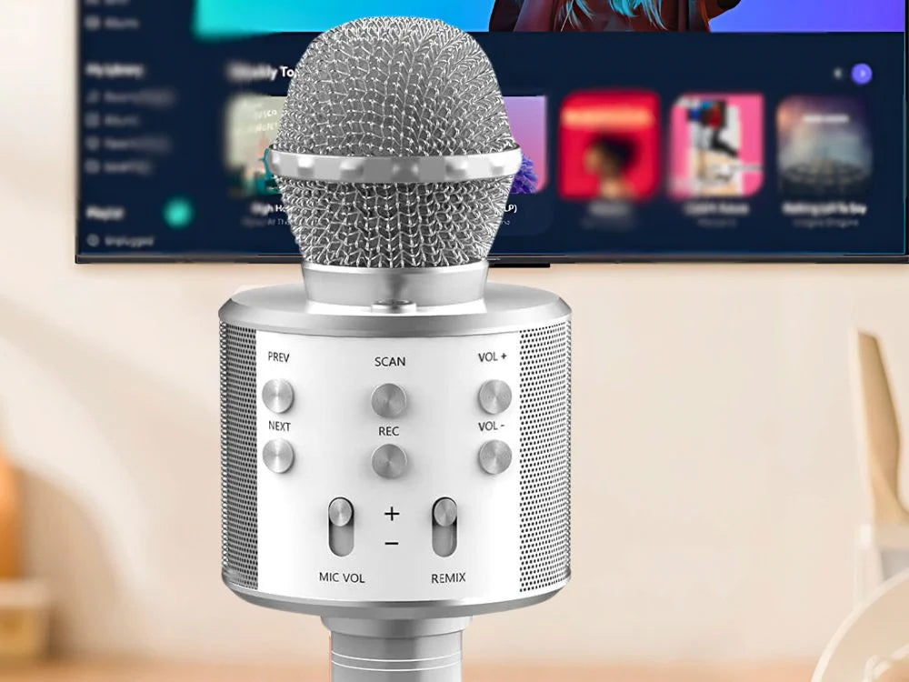 Kabelloses Bluetooth Karaoke Mikrofon mit Lautsprecher – Echo, Stimmeffekte, Aufnahmefunktion & Etui