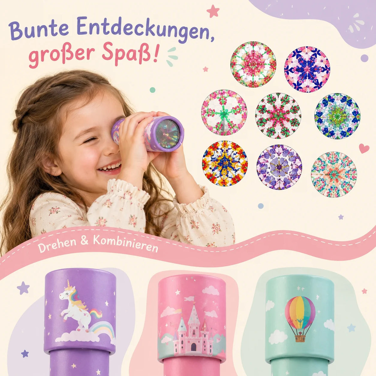 Kaleidoskop Retro Spielzeug Kinder Mitgebsel Bunte Farben Zufallsauswahl