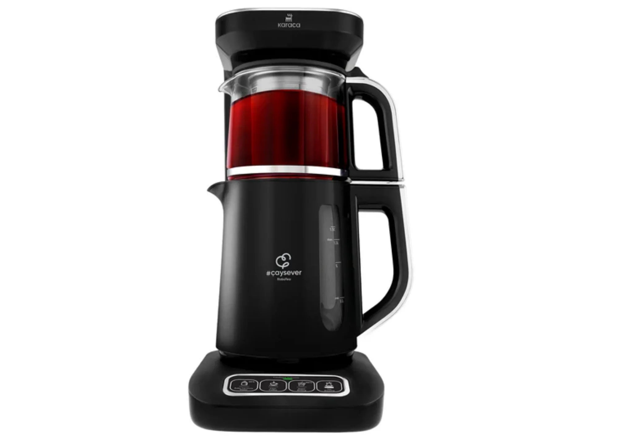 Karaca Caysever Robotea Pro 4in1 Teekocher Wasserkocher Filterkaffee 2500W Schwarz Chrom