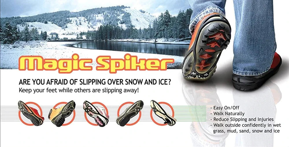 Kinder Schuhspikes 5 Metallzähne – Rutschfeste Eiskrallen für Schuhe | Anti-Rutsch Schneespikes für Eis & Schnee