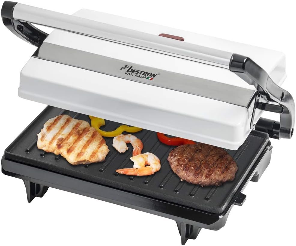 Sandwich Maker Contact Grill with Drip Tray Electric Grill Panini Maker Bestron