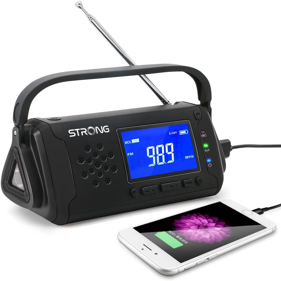Tragbares Solar Radio Notfall mit Kurbel AM/FM Radio 4000mAh LED Taschenlampe