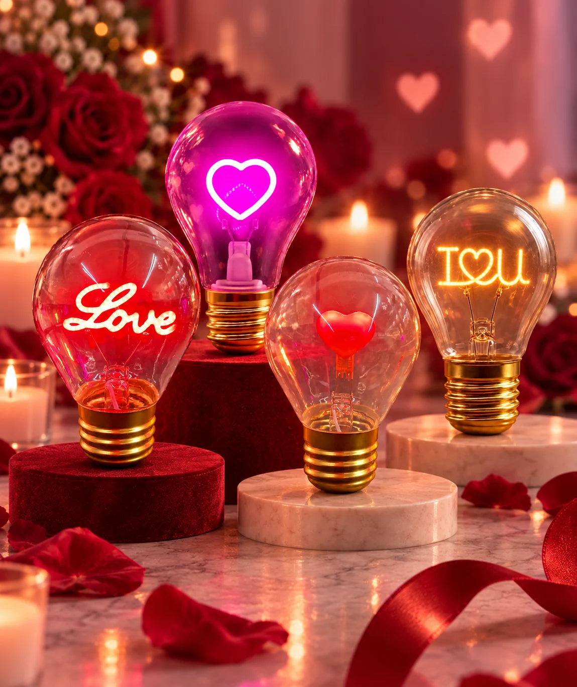 LED Deko Lampe / Glühbirne aufladbar per USB - verschiedene Motive