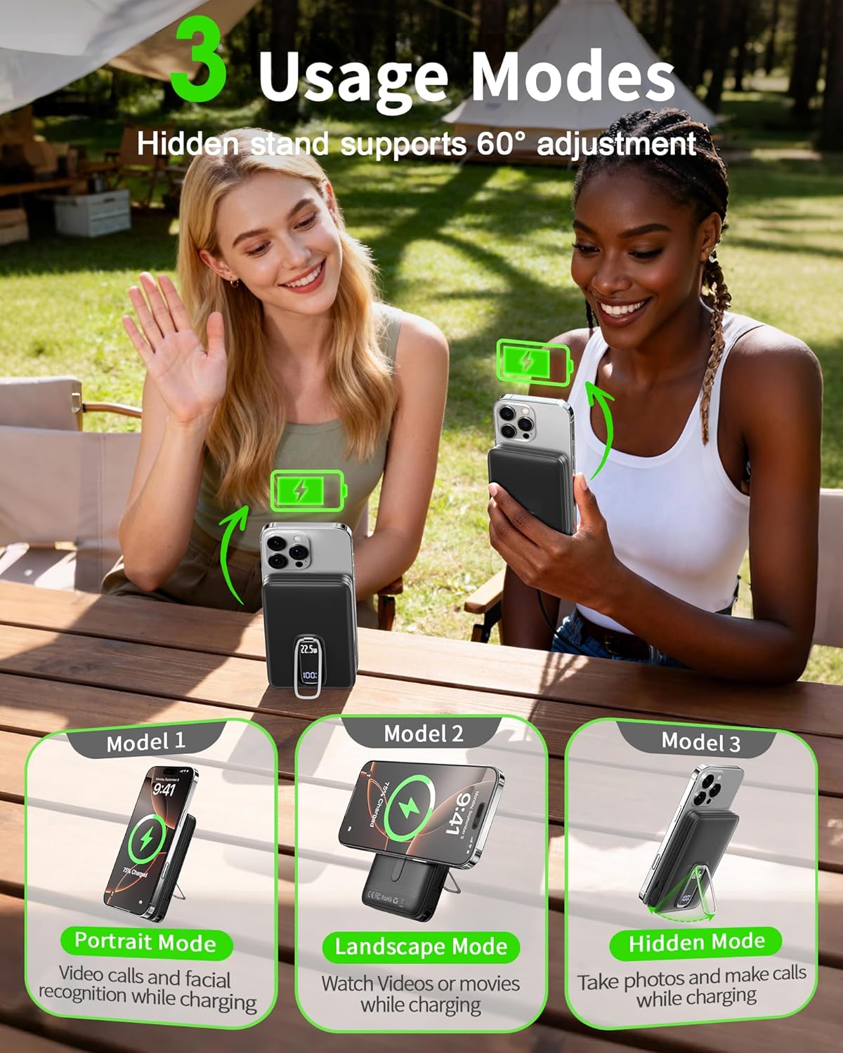 Magnetische Powerbank für iPhone 12–17 – 10000mAh, 22.5W USB-C & Wireless Laden